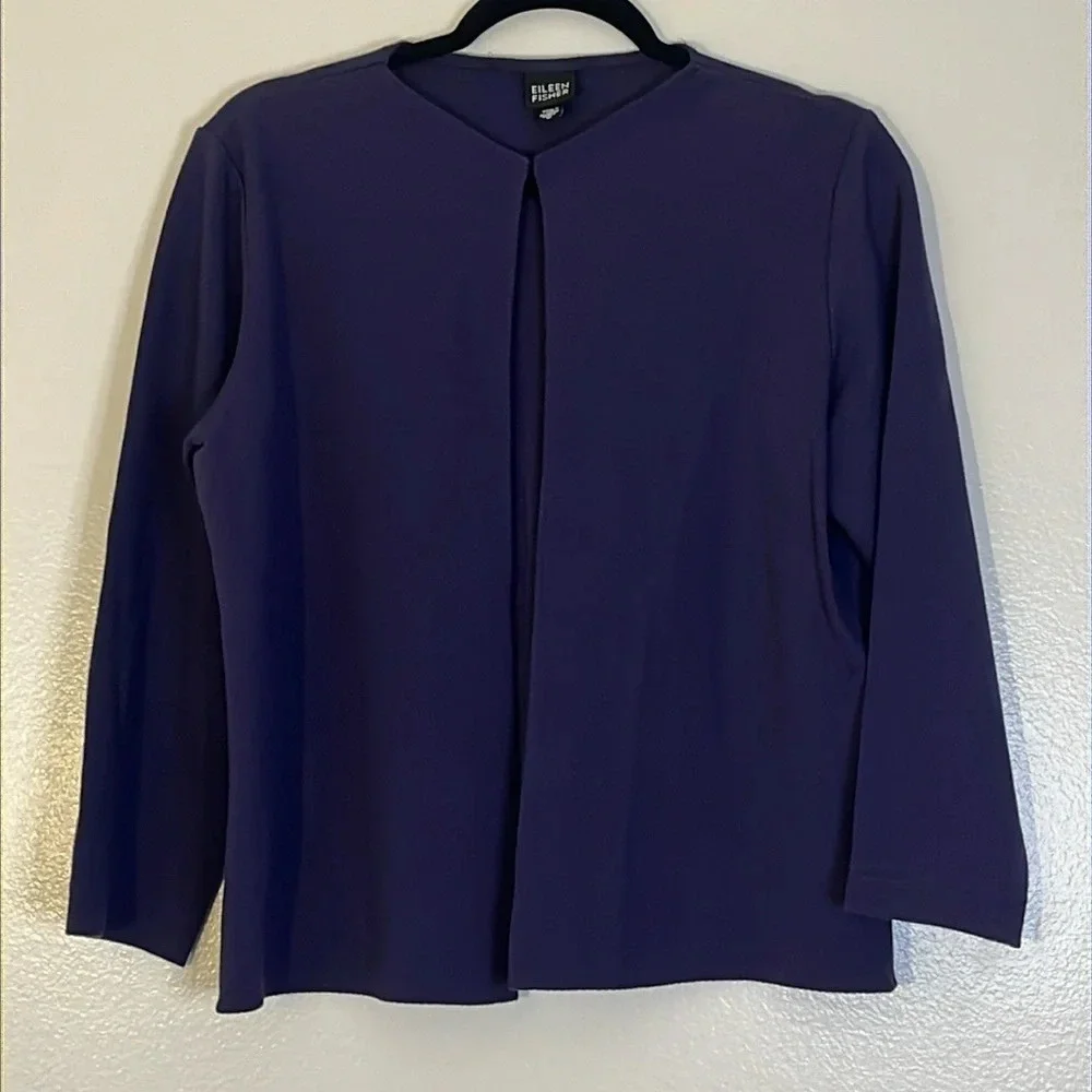 Eileen Fisher | Wool blend open front cardigan sweater Women’s size M stretch